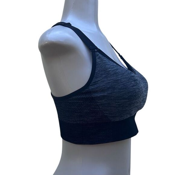 Avia Sports Bra Size XL Black Gray Seamless Keyhole Cami Low Support Racerback - Picture 5 of 13